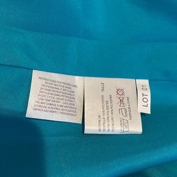 DaVinci Strapless Special Occasion Maxi Dress Teal Size 12 BNWT - Picture 13 of 15